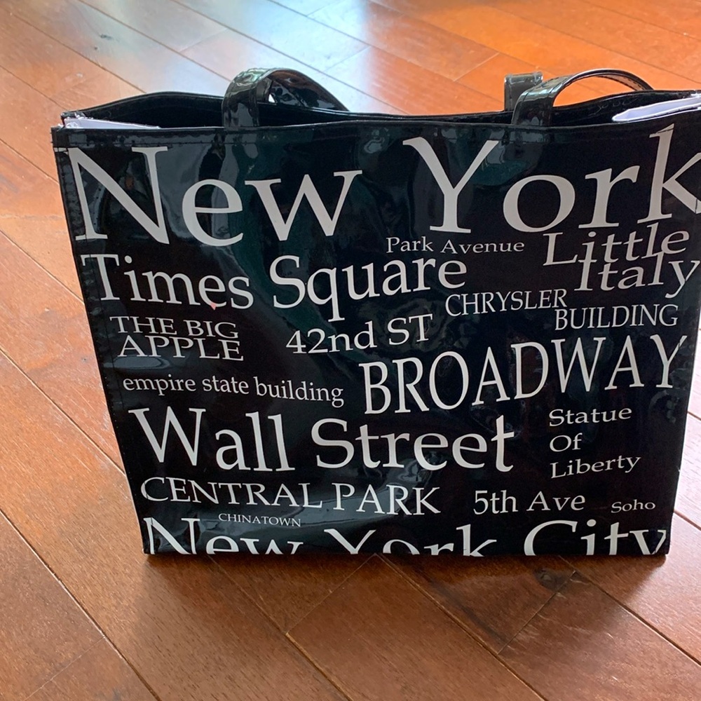 NWOT New York Vinyl Tote Bag - Picture 2 of 5